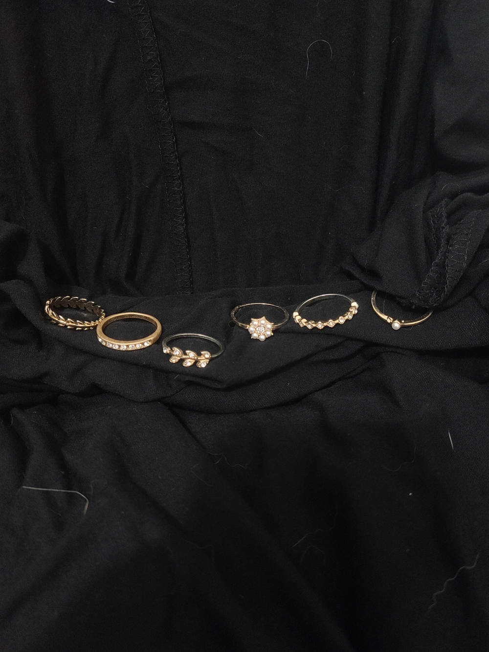 torrid Gold Tone Stackable Rings Set with Rhinestones